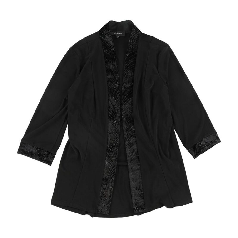 R & M Richards Womens Contrast Trim Cardigan Sweater, NWT